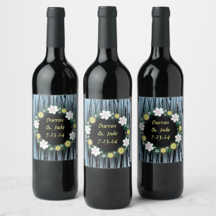 Wein Gefallen für Personalisierte Blume Briefmarke Weinetikett