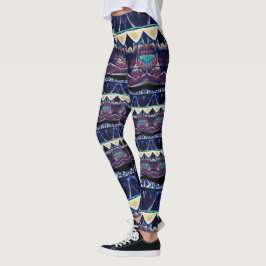 Wein Gemusterte Leggings