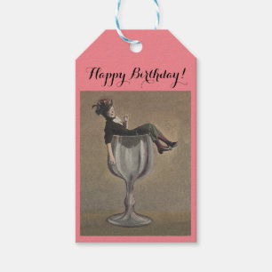 Wein-Geschenk etikettiert alles- Gute zum Geschenkanhänger