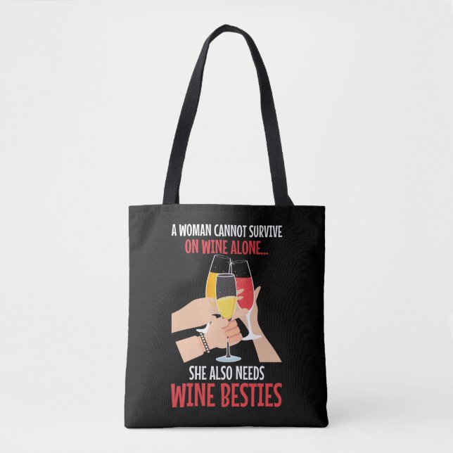 Wein Girlfriend Drinker Besties Diva Tasche (Vorderseite)