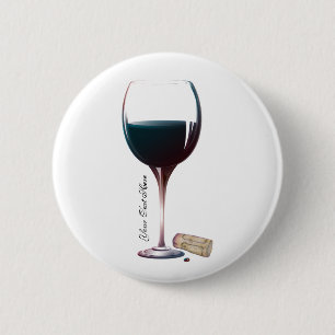 Wein-Glas-Kunst-personalisiertes Logo Button
