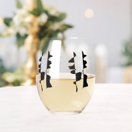 Wein Glas mit abstraktem Dual-Face-Design