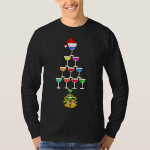 Wein Glas Weihnachtsbaum Drink T-Shirt