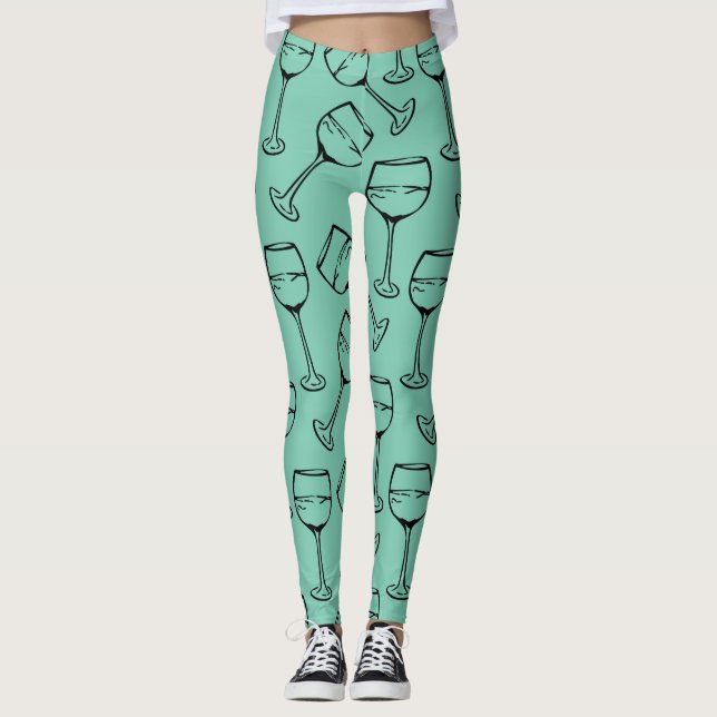 WEIN-GLASPATTER-Leggings Leggings (Vorderseite)