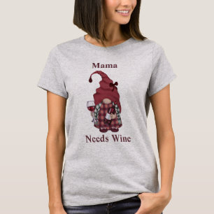 Wein-Gnom Mama braucht Wein Personalisieren Lustig T-Shirt