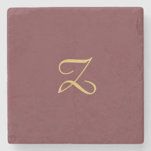 Wein Gold Monogram Beruflich Trendy Modern Steinuntersetzer