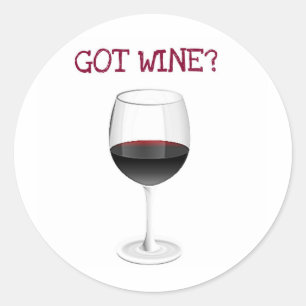 WEIN got? NIEDLICHER WEINGLASDRUCK Runder Aufkleber