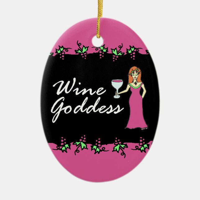 Wein-Göttin-göttliche Weinstock-Girlande Keramik Ornament (Vorne)