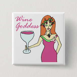 Wein-Göttin-Rosa-Band-Brustkrebs-Bewusstsein Button
