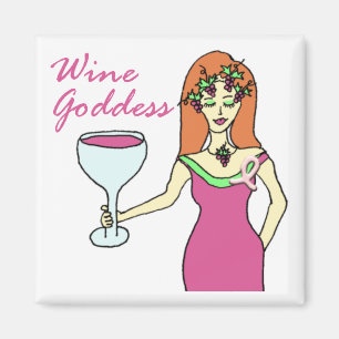Wein-Göttin-Rosa-Band-Brustkrebs-Bewusstsein Magnet