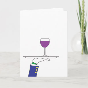 Wein-Grußkarte mit weißem Handschuh Karte