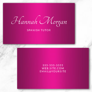 Wein Hot Pink Ombre Elegantes Skript Visitenkarte