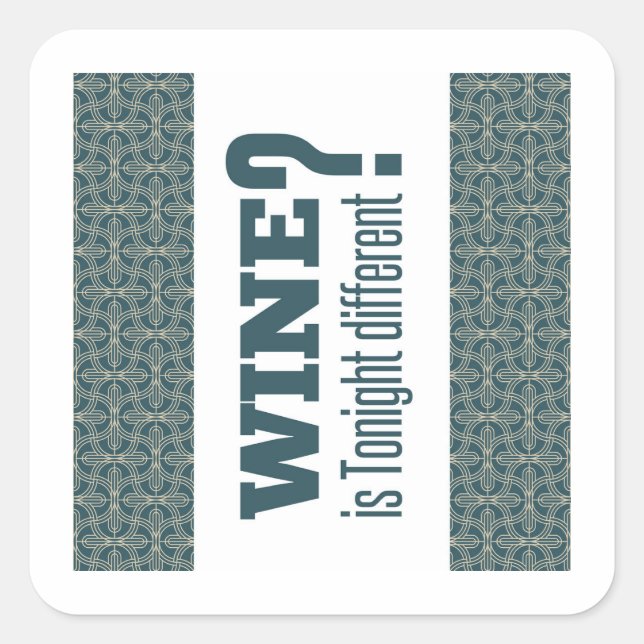 Wein ist heute Abend anders? Ma Nishtana? Pessach Quadratischer Aufkleber (Vorderseite)