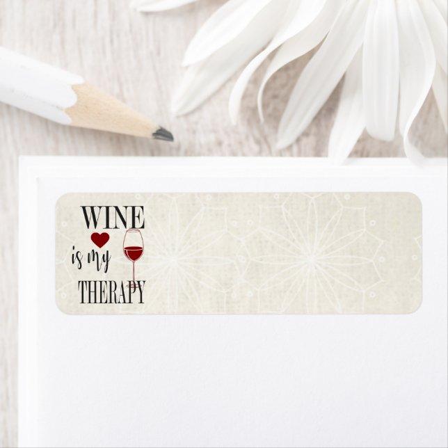 Wein ist meine Therapie Rücksendeadresse Aufkleber (Insitu)