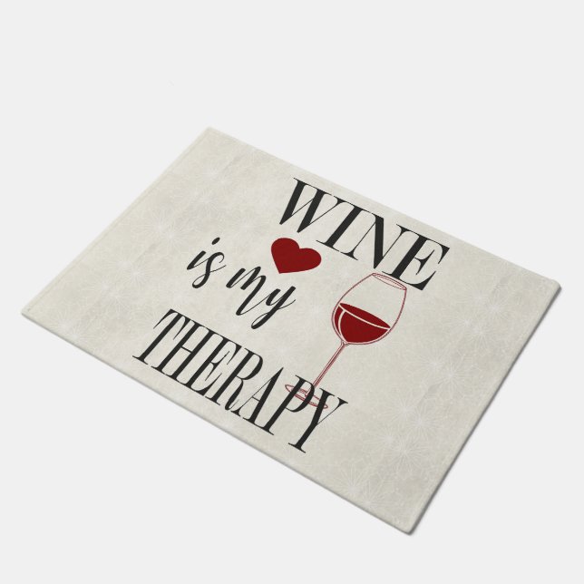 Wein ist meine Therapie Türmatte (Schrägansicht)