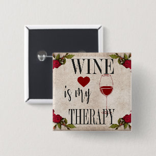 Wein ist meine Therapietaste Button