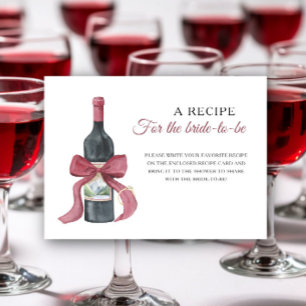 Wein-Junggesellinnenabschied-Rezept für die zukünf Begleitkarte