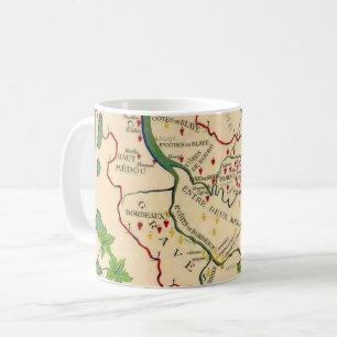 Wein Karte von Bordeaux Frankreich Tasse