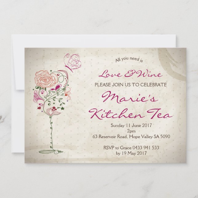 Wein & Käse Einladung zum Geburtstag (Vorderseite)