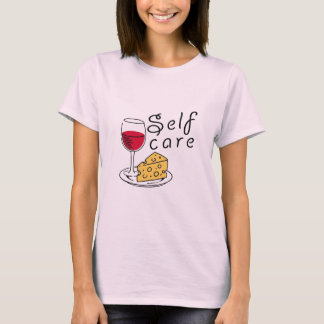 Wein & Käse Selbstfürsorge Entspannung Lifestyle L T-Shirt
