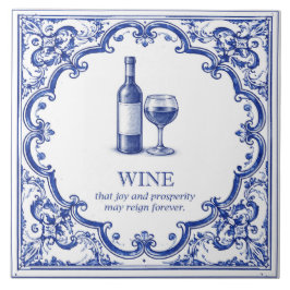 Wein Küche Segen Blau Italienisch Fliese