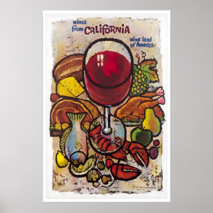 Wein Kunst Kalifornien Reiseplakat Weinberg Druck Poster