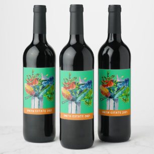 Wein-Label der australischen Flora Weinetikett