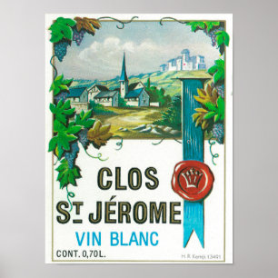 Wein LabelEurope Clos St. Jermoe Poster