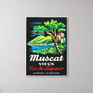 Wein LabelEurope Muscats Vieux Leinwanddruck