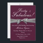 Wein Lila Silberschwanz Party Chic Event Einladung<br><div class="desc">Wein Lila Silver Bow Party Chic Event Einladung. Passen Sie die Vorder- und Rückseite für JEDES Ereignis an.</div>