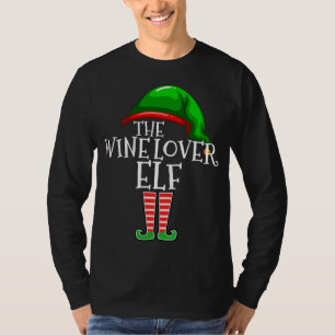 Wein Lover Elf Matching Familie Weihnachtsgeschenk T-Shirt