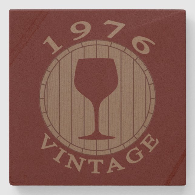 Wein Lover Geburtstag 1976 Vintag Steinuntersetzer (Vorderseite)