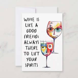 Wein-lustiges Angebot für Freunde Dankeskarte