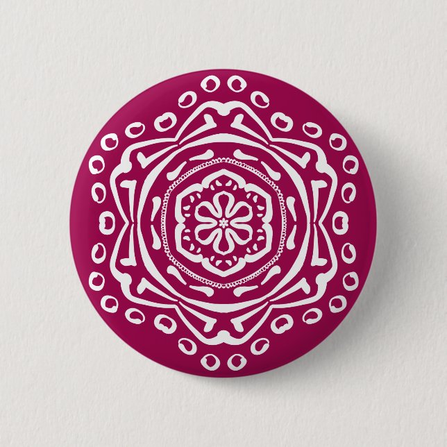 Wein Mandala Button (Vorderseite)