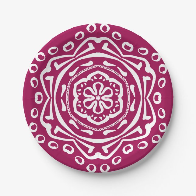 Wein Mandala Pappteller (Vorderseite)