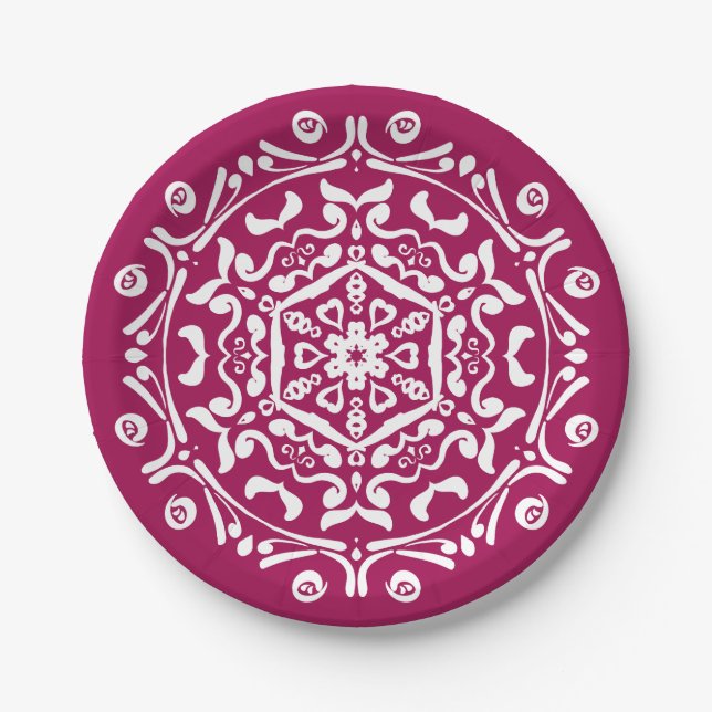 Wein Mandala Pappteller (Vorderseite)