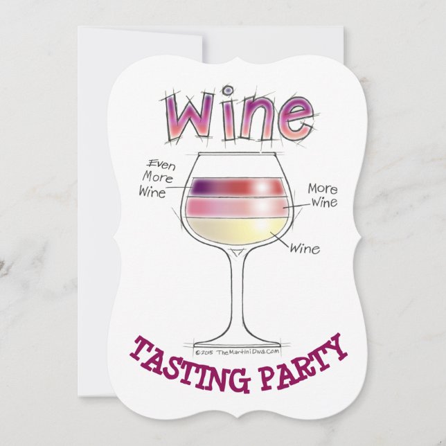 WEIN, MEHR WEIN, NOCH MEHR WEIN PARTY EINLADUNGEN (Vorderseite)