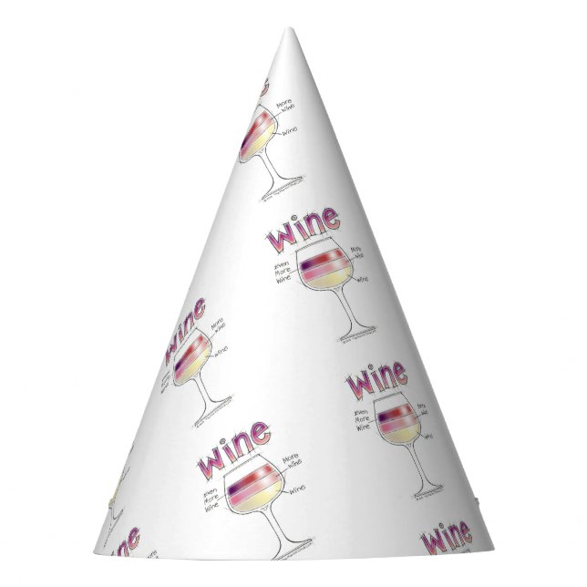 WEIN, MEHR WEIN, SOGAR NOCH MEHR WEIN PARTYHÜTCHEN (Vorderseite)