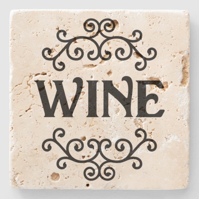 Wein mit Scroll - Untersetzer (Vorderseite)