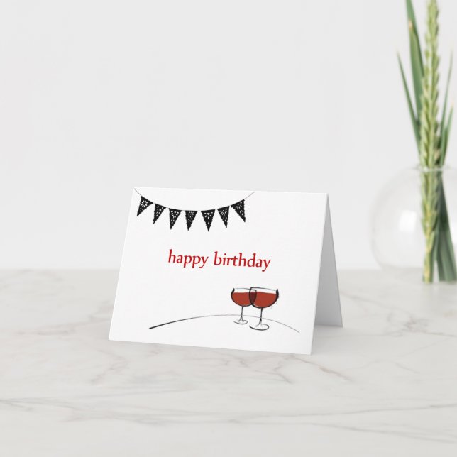 Wein mit Splash Birthday Card Karte (Vorderseite)