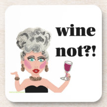 Wein nicht? Untersetzer einer Weinfrau