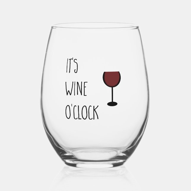 Wein O'Clock Roter Wein Weinglas Ohne Stiel (Vorderseite)