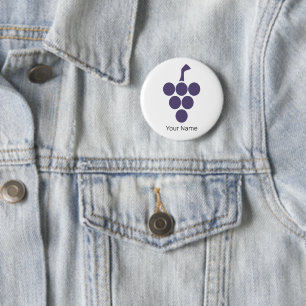 Wein oder Wein für Trauben und Weintrauben Button
