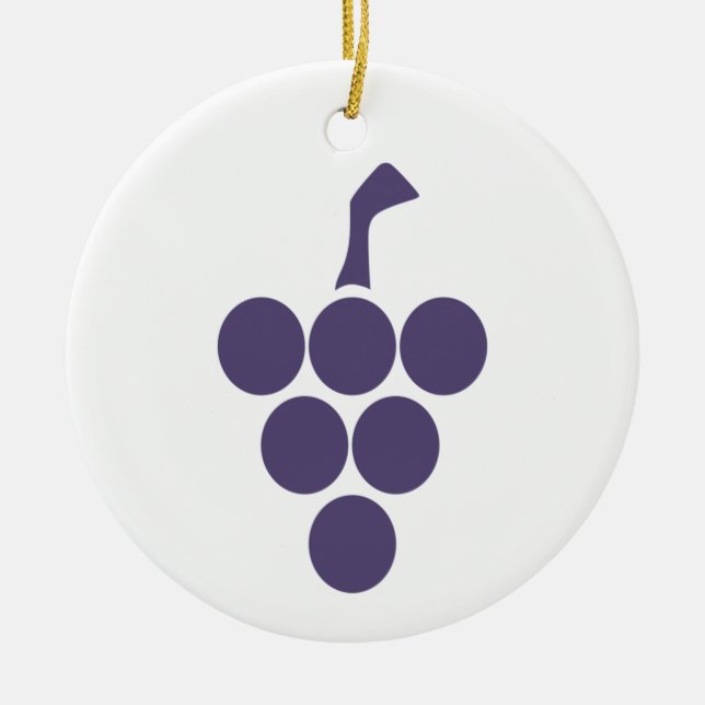 Wein oder Wein für Trauben und Weintrauben Keramik Ornament (Vorne)