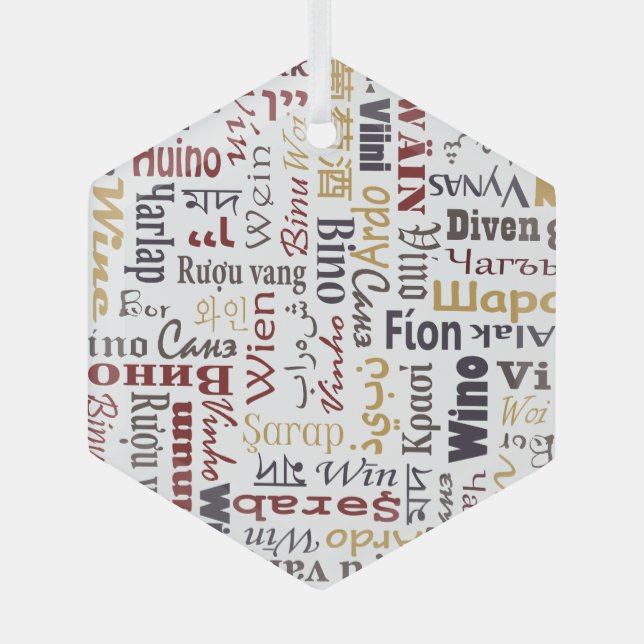 Wein Ornament Aus Glas (Vorderseite)