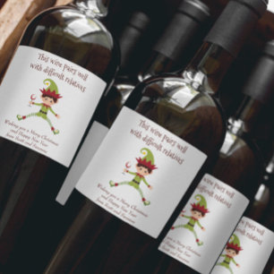 Wein pflegt gut mit schwierigen Verwandten Funny Weinetikett