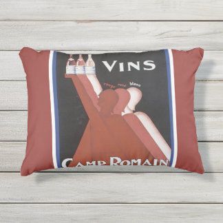 WEIN-PLAKAT-KUNST-DRUCK "VINS LAGERROMAIN" KISSEN FÜR DRAUßEN