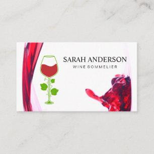 Wein Pour Splash Weinlogo Visitenkarte