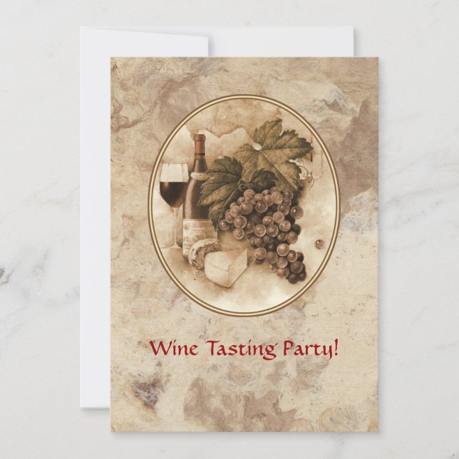 Wein-Probieren-Party Einladung (Vorderseite)