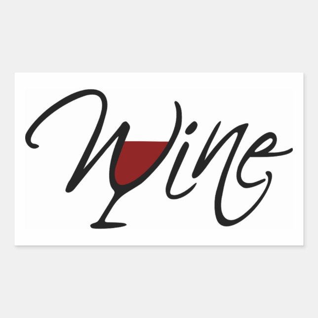 WEIN RECHTECKIGER AUFKLEBER (Vorderseite)